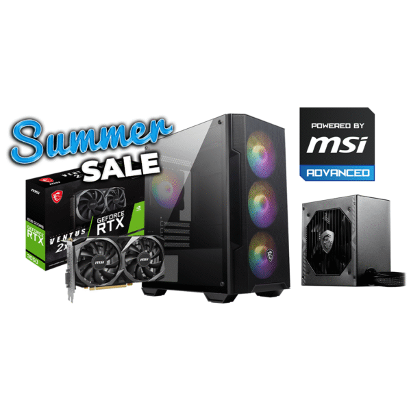 MSI RTX 3050 VENTUS 2X XS 8G OC, INTEL I5 13400F, DEEPCOOL AG200, MSI H610M-G, 16GB DDR4 3200 MHZ, 512GB SSD, MSI MAG A650BN, MSI MAG FORGE M100A GAMING CASE - 4 FANS