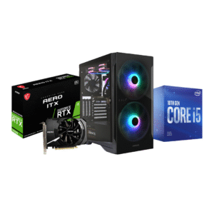 RTX 3050 AERO ITX 8G OC, INTEL I5 10400F, ASROCK B560M, 16GB THERMALTAKE, 500 GB M.2 KINGSTON, 1TB HDD, 550W MSI MAG, APOLLO E2 ELITE GAMING CASE