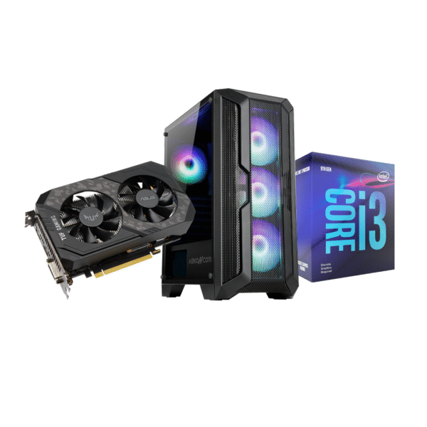 GTX 1650 SUPER 4 GB, INTEL I3 9100F, DEEPCOOL AG200CPU COOLER, B365M, 16GB RAM, ABKONCORE H250X GAMING CASE - 4 FANS, 1TB - 256 GB - 512 GB SSD, 550W