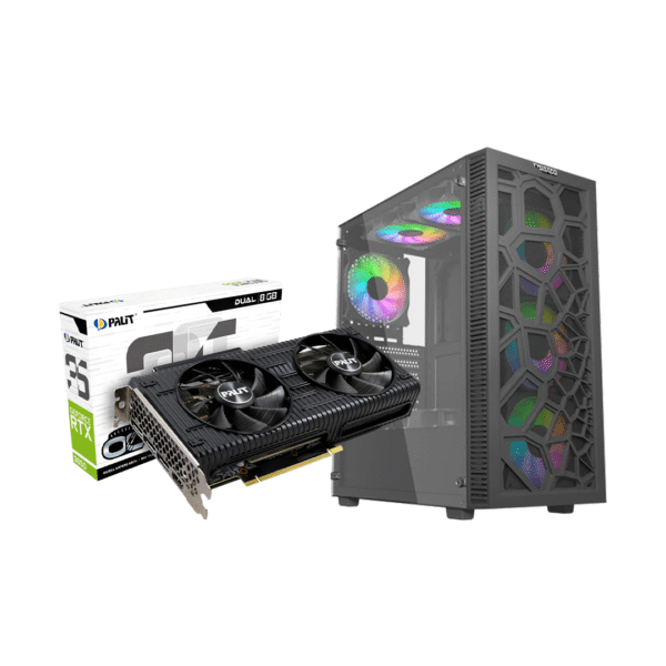 RTX 3050 8GB GALAX, INTEL I5 10400F, DEEPCOOL AG200, H610M, 16 GB RAM, 500 GB SSD, 650W DEEP COOL, TWISTED MINDS 03 SPIDER GAMING CASE - 4 FANS