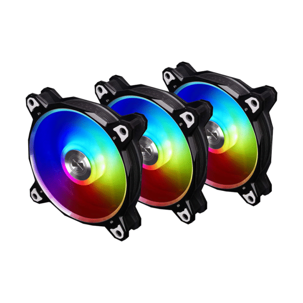 LIAN LI BORA DIGITAL Series RGB BR DIGITAL-3R S – 120mm Addressable RGB LED PWM Fan, 3-FAN Pack – High Airflow, Quiet Operation, Sync with Motherboard