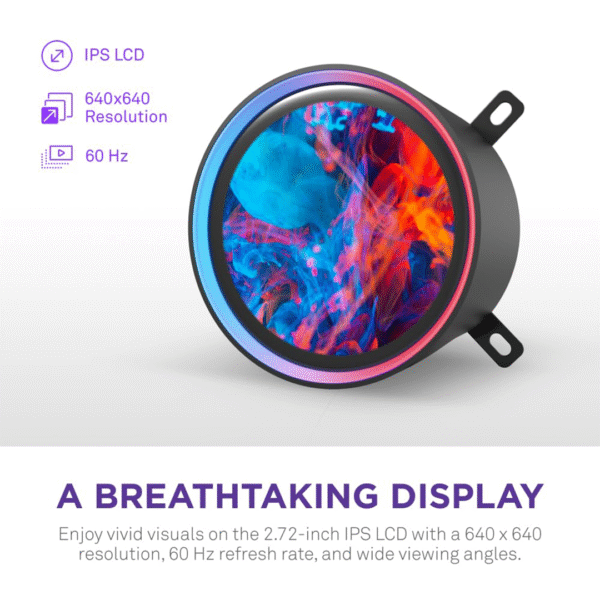 NZXT Kraken Elite 360 RGB 2024 - AIO CPU Liquid Cooler - 360mm Radiator - F360 RGB Core Fan - Customizable 2.72" IPS LCD - NZXT Turbine Pump - AMD® AM5, AM4 - Intel® LGA 1851/1700, 1200/115X - White - Image 8