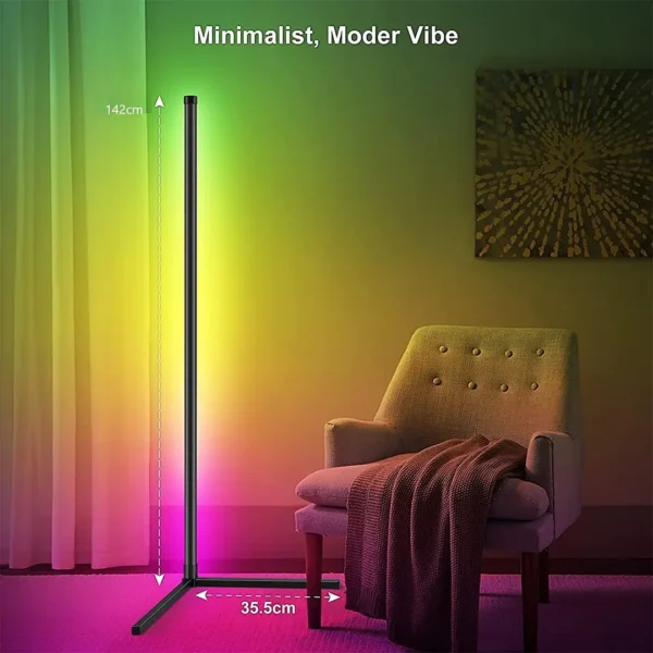 RGB Corner Floor Lamp, Color Changing LED Floor Lamp - Image 5
