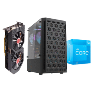 Rx 580 8 GB, intel i3 12100f, ag200 cpu cooler, H610m, 240GB SSD, 16GB 3200mhz XPG, 600w, DK300M With 3 RGB Fans