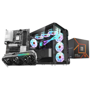 RTX 4070 TI SUPER 16GB, RYZEN 5 7600X, LIQUID COOLER 360M, MSI B840-P WIFI, 1TB SSD, 32GB DDR5 6000MHZ, 750W GOLD, GAMEON EMPEROR MIDNIGHT III WITH 6 RGB FANS
