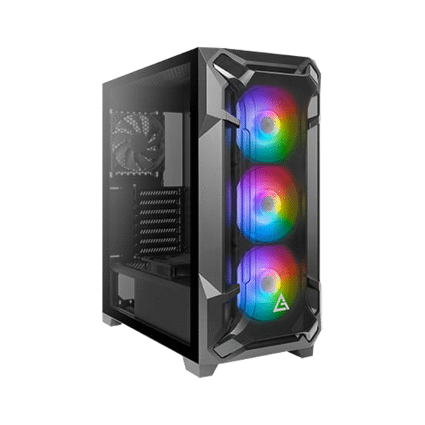Antec Dark League DF600 Flux, Mid-Tower ATX Gaming Case, Flux Platform, 5 x 120mm Fans Included, ARGB & PWM Fan Controller, Tempered Glass Side Panel, 2 x USB3.0, High-End GPU Support