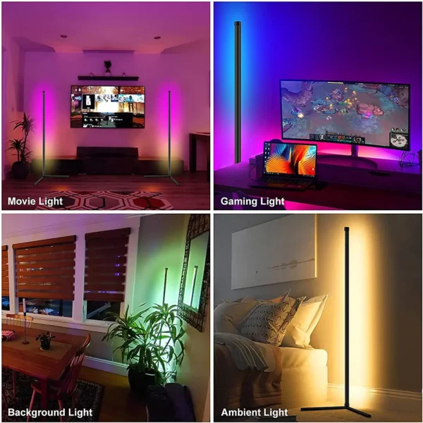 RGB Corner Floor Lamp, Color Changing LED Floor Lamp - Image 3