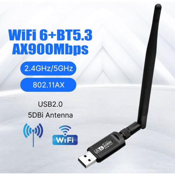 AX900 USB WiFi 6 Network Adapter Free Driver BT5.3 WiFi Dongle Dual Band 900Mbps High Gain Antenna Network Card Wireless Receiver for Windows10/11 - Image 4