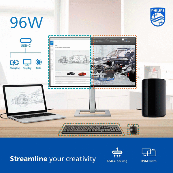 Philips Creator Series 27E2F7901 – 27" 4K UHD, IPS Black, Wide Color Gamut, USB-C (96W), KVM, HDR 400 - Image 5