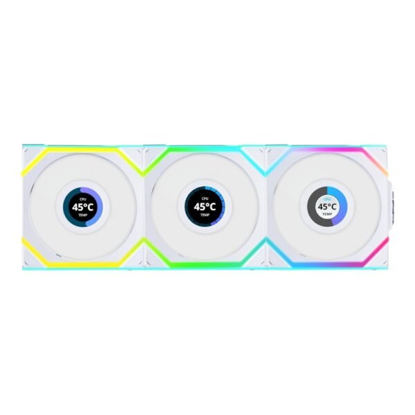 Lian Li Uni Fan SL120 Wireless LCD 120 White - Pack of 3 Reverse