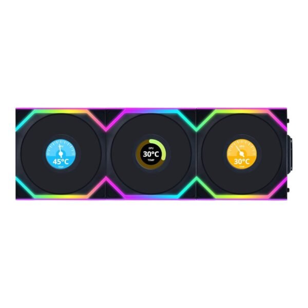 Lian Li Uni Fan SL120 Wireless LCD 120 black - Pack of 3 Reverse