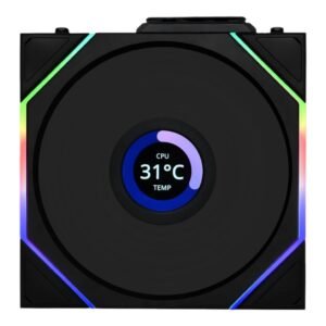 UNI FAN TL-LCD 120 WIRELESS Black (1pc) aRGB PWM with LCD Screen 120mm TBC RPM (1pcs) NO controller 28mm thickness
