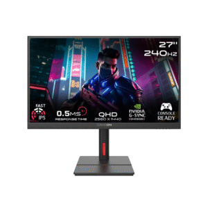 GAMEON GOML27QHD240IPS Mini LED, Black Gaming Monitor 27 inch, 2560x1440p 2K QHD monitor Fast IPS Panel, 240Hz, 0.5ms, 2.1 HDMI,Freesync&Gsync,Crosshair assistant, Supports HDR, PS5, VRR