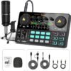 MAONO Podcast Equipment Bundle Audio mixer All-in-One Podcast Production Studio with 3.5mm Microphone for Live Streaming, Podcast Recording, PC, Smartphone, DJ MaonoCaster Lite (AU-AM200-S1)