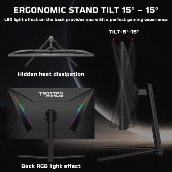 Twisted Minds 27 Inch Display Fast IPS Gaming Monitor - 1920 x 1080 FHD Resolution, 192 Hz Refresh Rate, 16:9 Aspect Ratio, 0.5ms Response Time - Black (TM27FHD192IPS) - Image 5