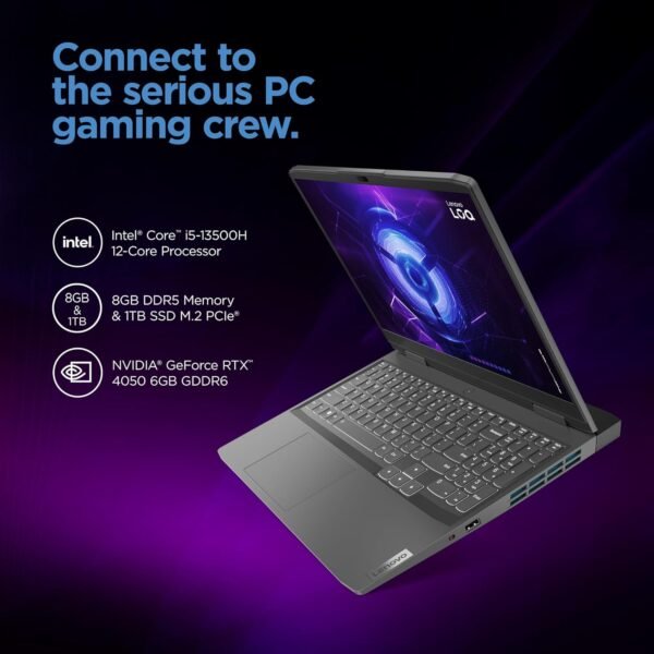Lenovo LOQ 15IRH8 GAMING Core™ i5-13500H 1TB SSD 8GB 15.6" (1920x1080) 144Hz IPS WIN11 NVIDIA® RTX 4050 6GB STORM GREY Backlit Keyboard - Image 2