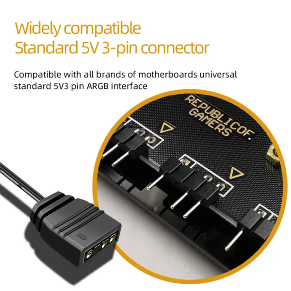 Hot Sell Gaming Computer 11 Ways Computer Fan Controller Chassis Fan Hub ARGB SYNC 5V- 3PIN Multi-interface Argb Fan Controller - Image 4
