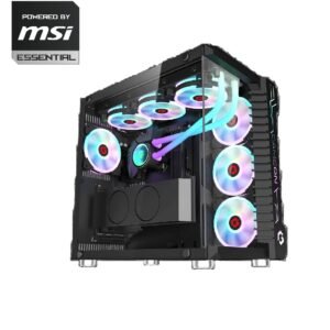 Powered By MSI Essential-MSI VGA GEFORCE RTX 4060 VENTUS 2X BLACK 8G OC,CPU i5-13400F,MSI PRO B760M-P DDR5 BLACK,XPG RM DDR5 16GB,GAMEON 750W BRONZE PSU,LEXAR 512GB M.2 SSD,REDRAGON 240MM COOLER,GAMEON EMPEROR III PC CASE