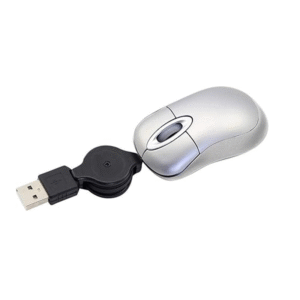 Mini Small Travel Optical Mouse Portable USB Wired Mouse with Retractable USB Cord for PC Laptop Computer Desktop Office Business Home School Kids Girls Boys Women Men Gift(Silver)